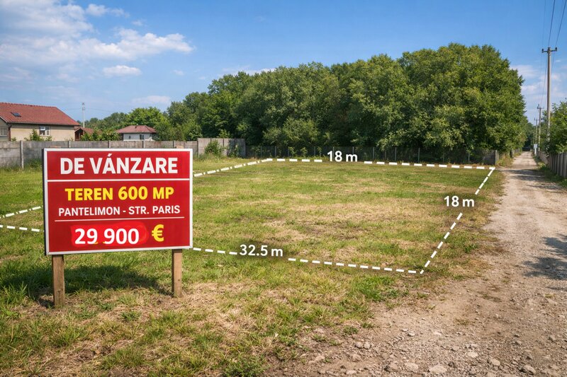 Pantelimon, teren 600 mp la padure cu front 18 m la str. Paris, zona premium